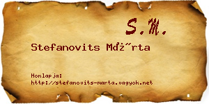 Stefanovits Márta névjegykártya